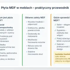 Płyta MDF: co to jest, jej zalety i zastosowanie w meblach. Materiał drewnopochodny, trwały i estetyczny.
