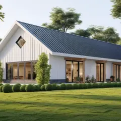 Dom parterowy z dachem dwuspadowym do 100 m² bez garażu - oferta domów oszczędnych z katalogu Muratora