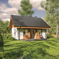 Tani projekt domu z poddaszem do 70 m2 z kolekcji Muratora