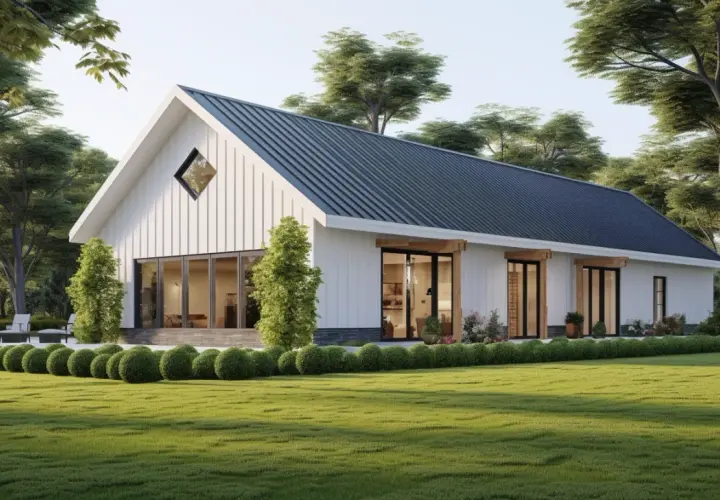 Dom parterowy z dachem dwuspadowym do 100 m² bez garażu - oferta domów oszczędnych z katalogu Muratora