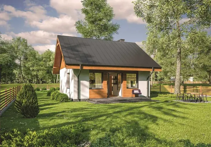 Tani projekt domu z poddaszem do 70 m2 z kolekcji Muratora