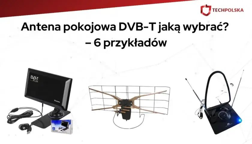 Trzy różne modele anteny pokojowej DVB-T: płaska, siatkowa i z teleskopowymi ramionami.