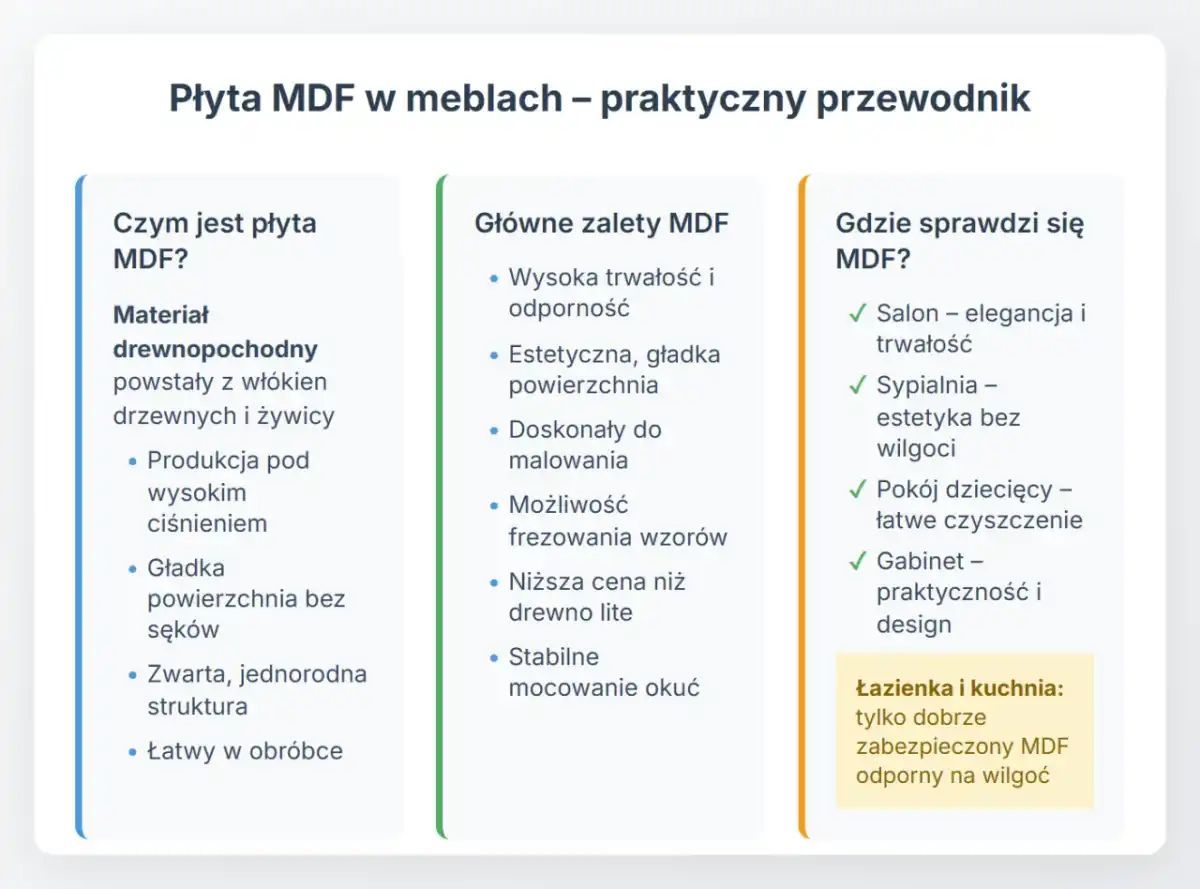 MDF w domu - zalety, zastosowanie i ochrona przed wilgocią