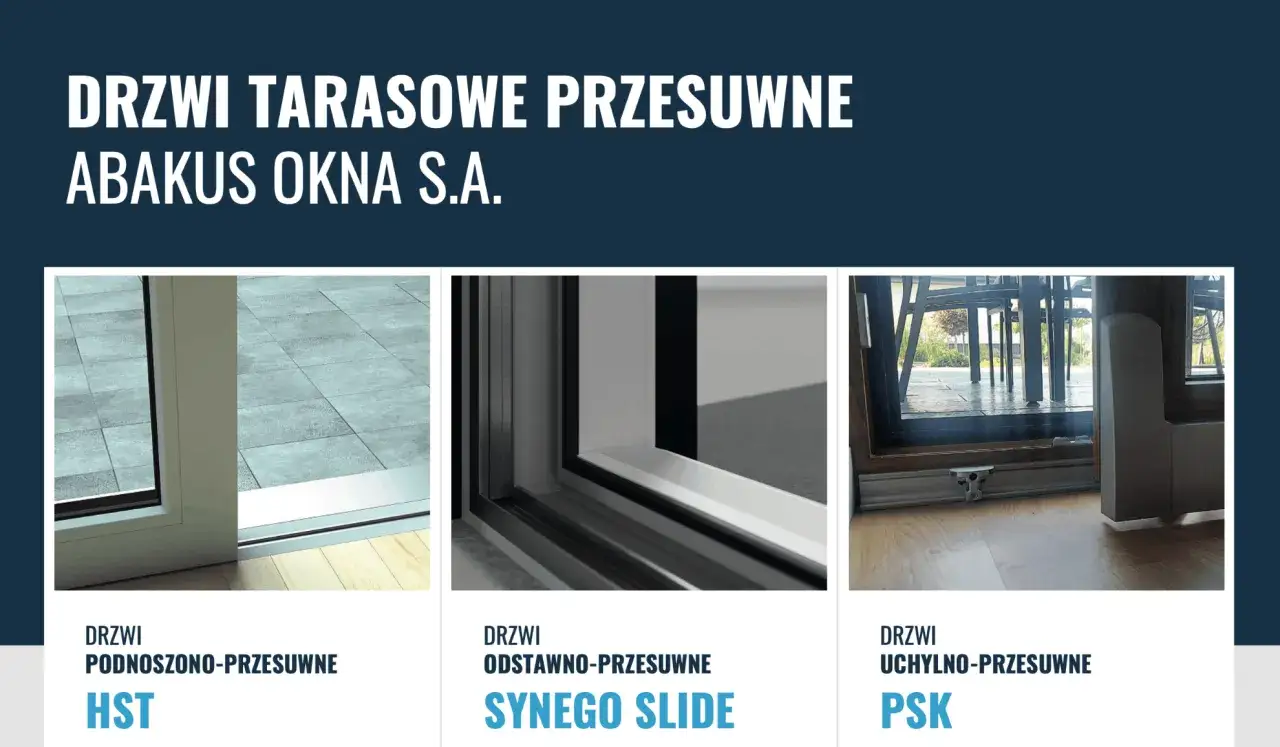 Trzy rodzaje drzwi tarasowych: HST, Synego Slide i PSK. Okna PSK to nowoczesne rozwiązanie dla Twojego domu.
