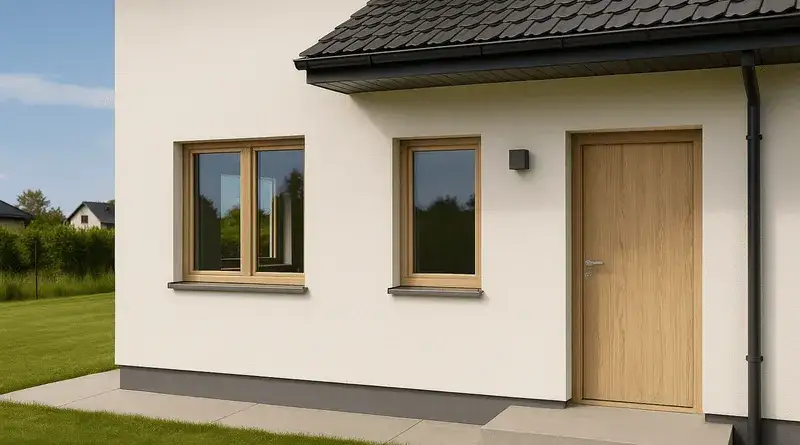 Zdjęcie Jakie kolory elewacji pasują do okien dąb bielony - poradnik architekta